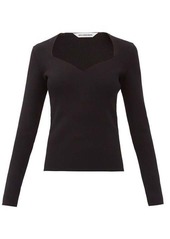 Balenciaga Sweetheart-neck ribbed-jersey sweater