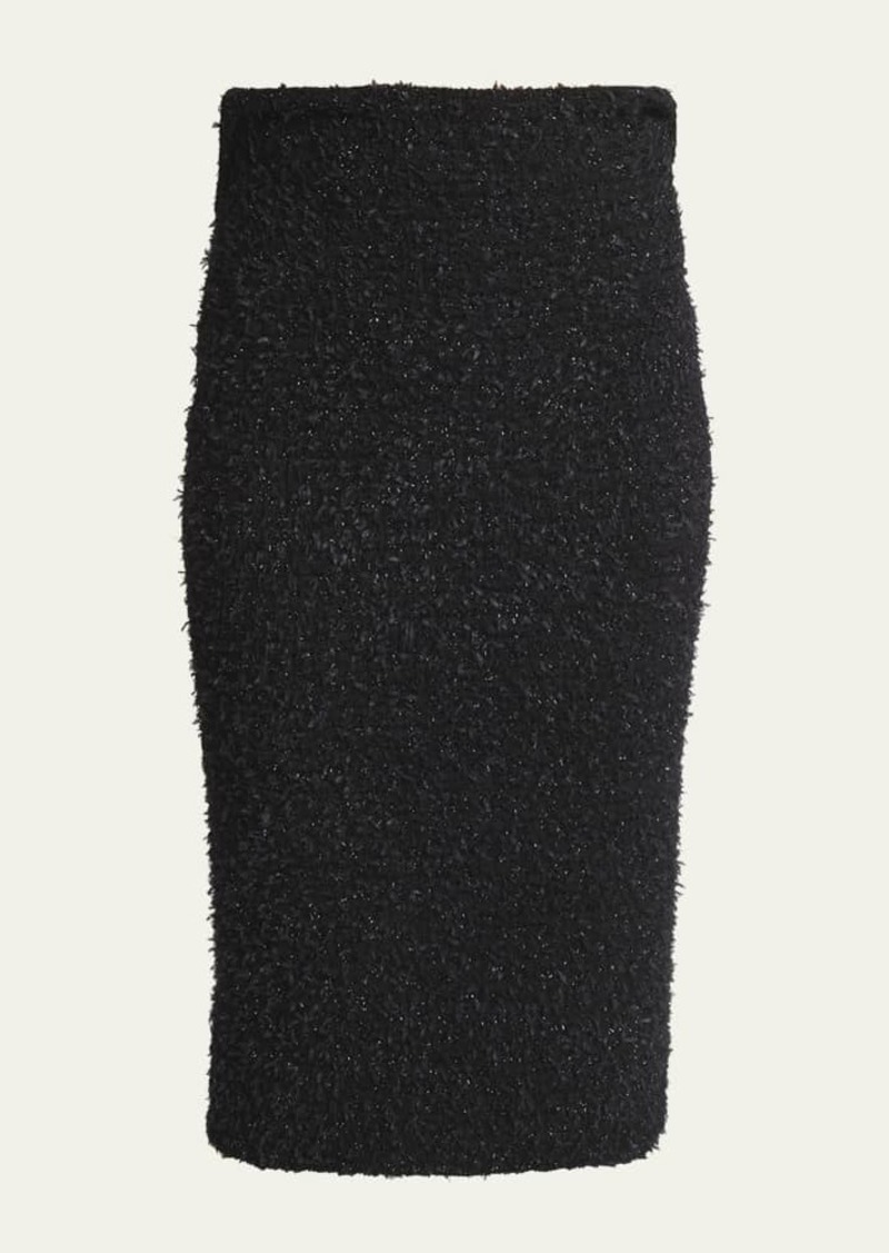 Balenciaga Tweed Knit Midi Skirt