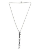 Balenciaga Typo Necklace In Silver Metal