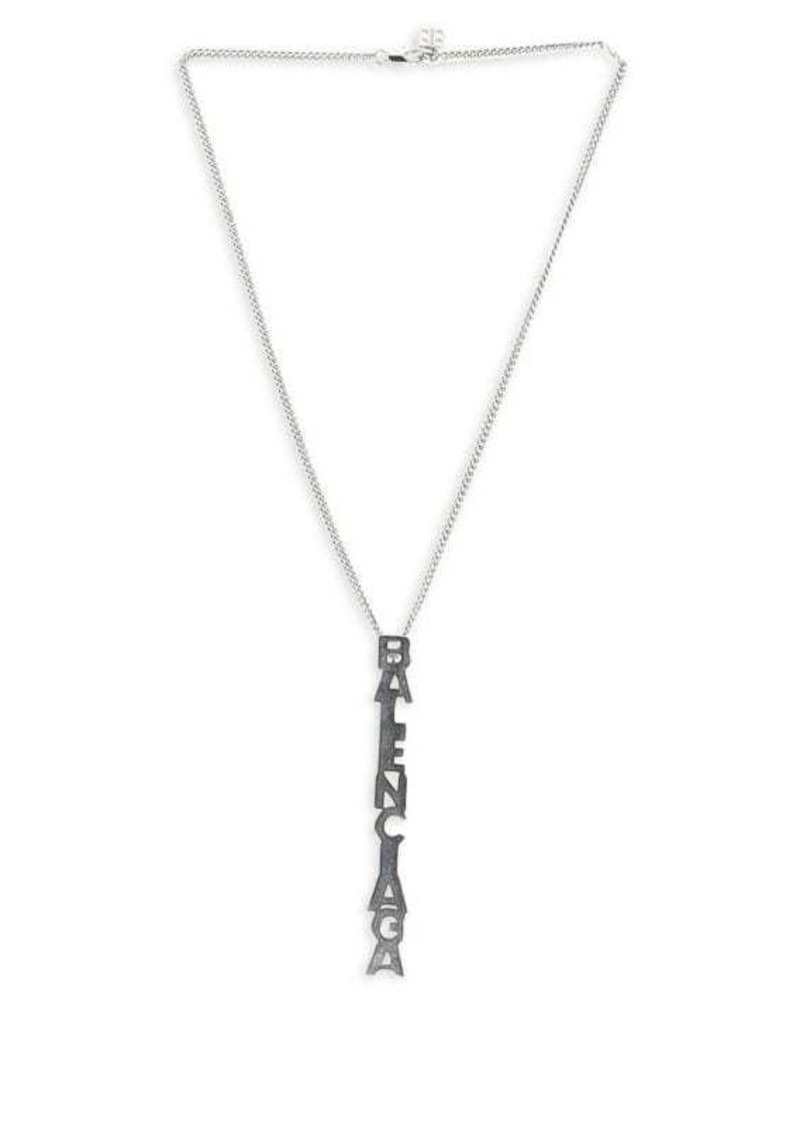 Balenciaga Typo Necklace In Silver Metal