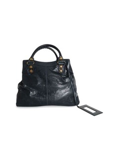 Balenciaga Velo Handbag In Dark Grey Leather