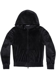 BALENCIAGA Velvet zip-up hoodie