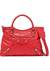 Balenciaga Woman Giant 12 Town Textured-leather Tote Red