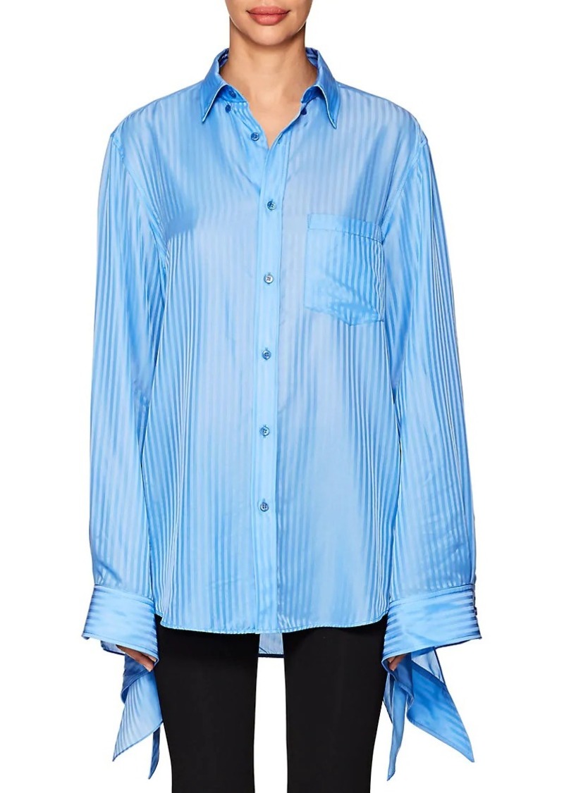 Balenciaga Balenciaga Women's Striped Knotted-Cuff Button-Down Blouse ...