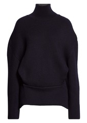 Balenciaga Wool Turtleneck Sweater with V-Back Hem