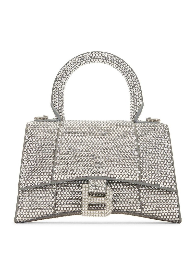 Balenciaga XS All Over Strass Hourglass Top Handle Bag