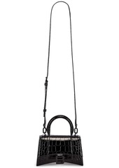 Balenciaga XS Embossed Croc Hourglass Top Handle Bag