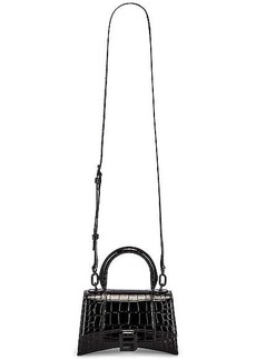 Balenciaga XS Embossed Croc Hourglass Top Handle Bag