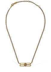 Balenciaga Bb Icon Brass Necklace