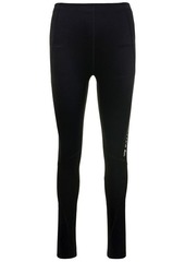 Balenciaga Black Leggings with Side Logo Detail in Stretch Spandex Woman