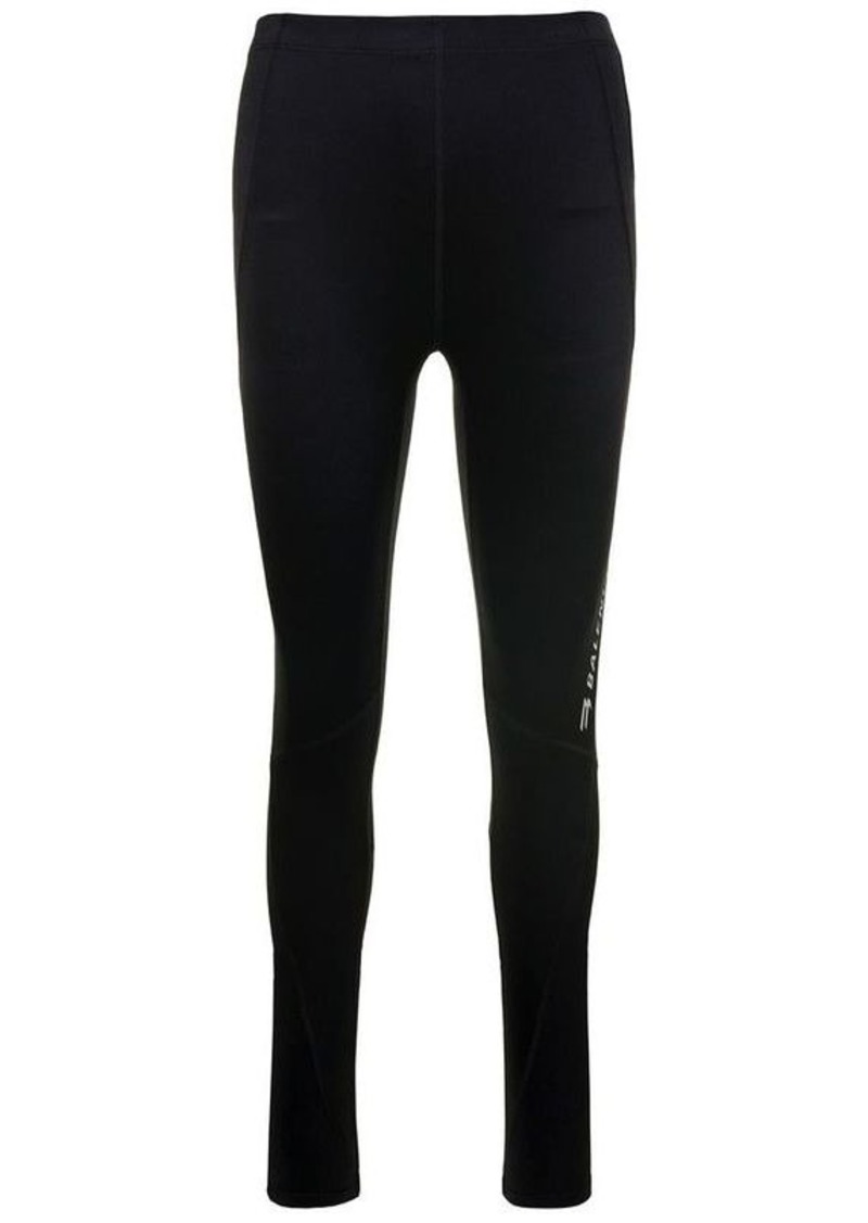 Balenciaga Black Leggings with Side Logo Detail in Stretch Spandex Woman