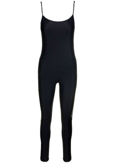 Balenciaga Black 'Mat Spandex' Bodysuit with Side Contrasting Logo in Stretch Fabric Woman