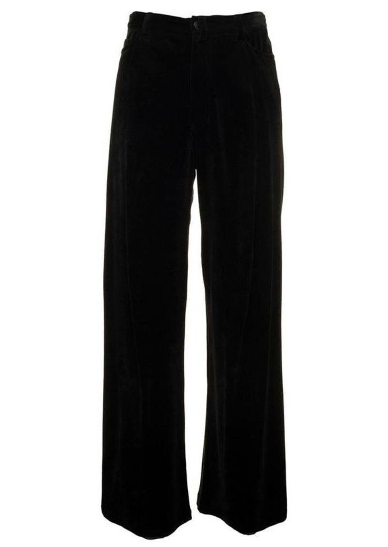 Black Straight Pants in Velvet Man Balenciaga