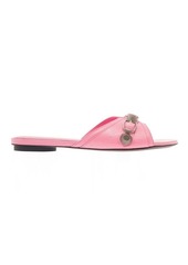 Balenciaga 'Cagole' Pink Sandals with Studs and Buckles in Smooth Leather Woman