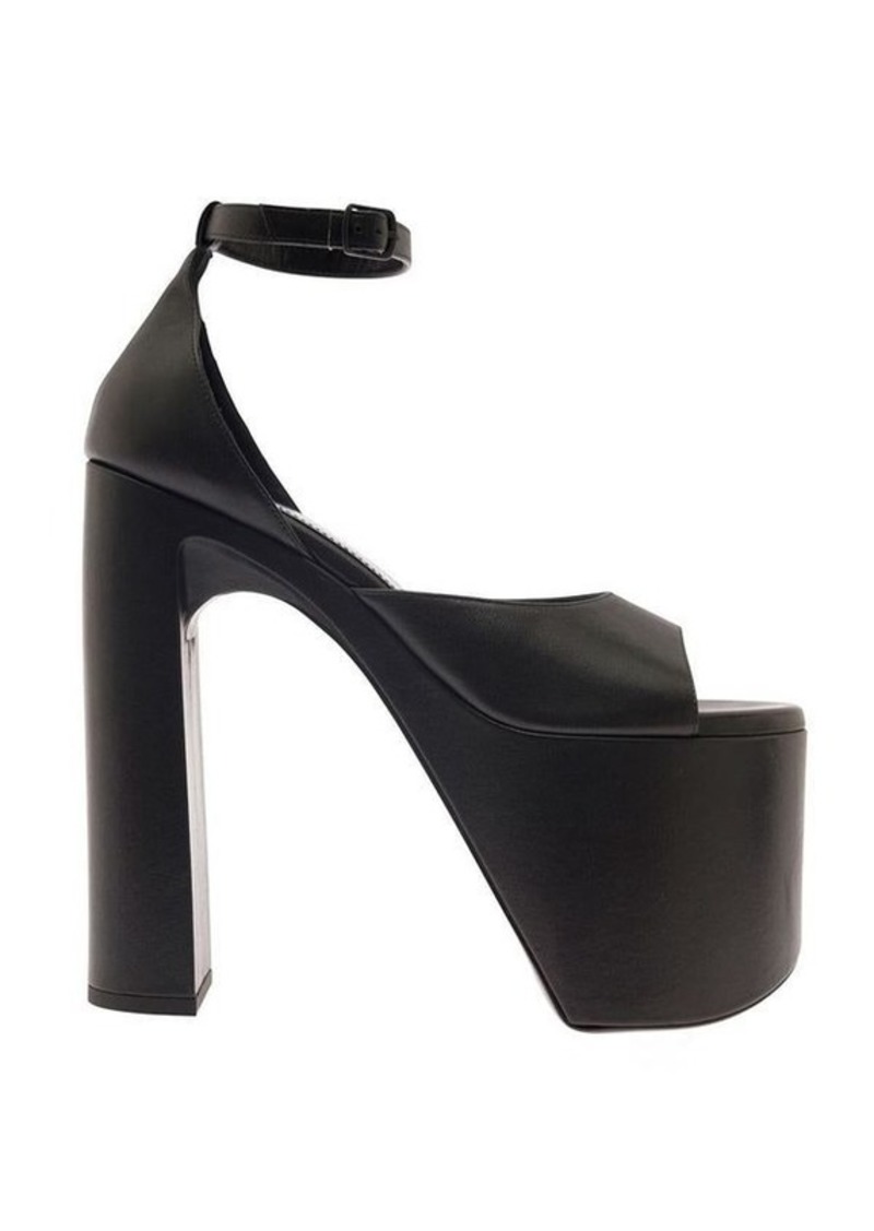 Balenciaga 'Camden' Black Sandals with Oversized Platform in Smooth Leather Woman