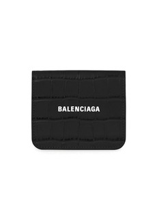 Balenciaga Cash crocodile-embossed mini wallet