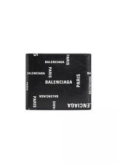 Balenciaga Cash Square Folded Coin Wallet BB Paris Allover