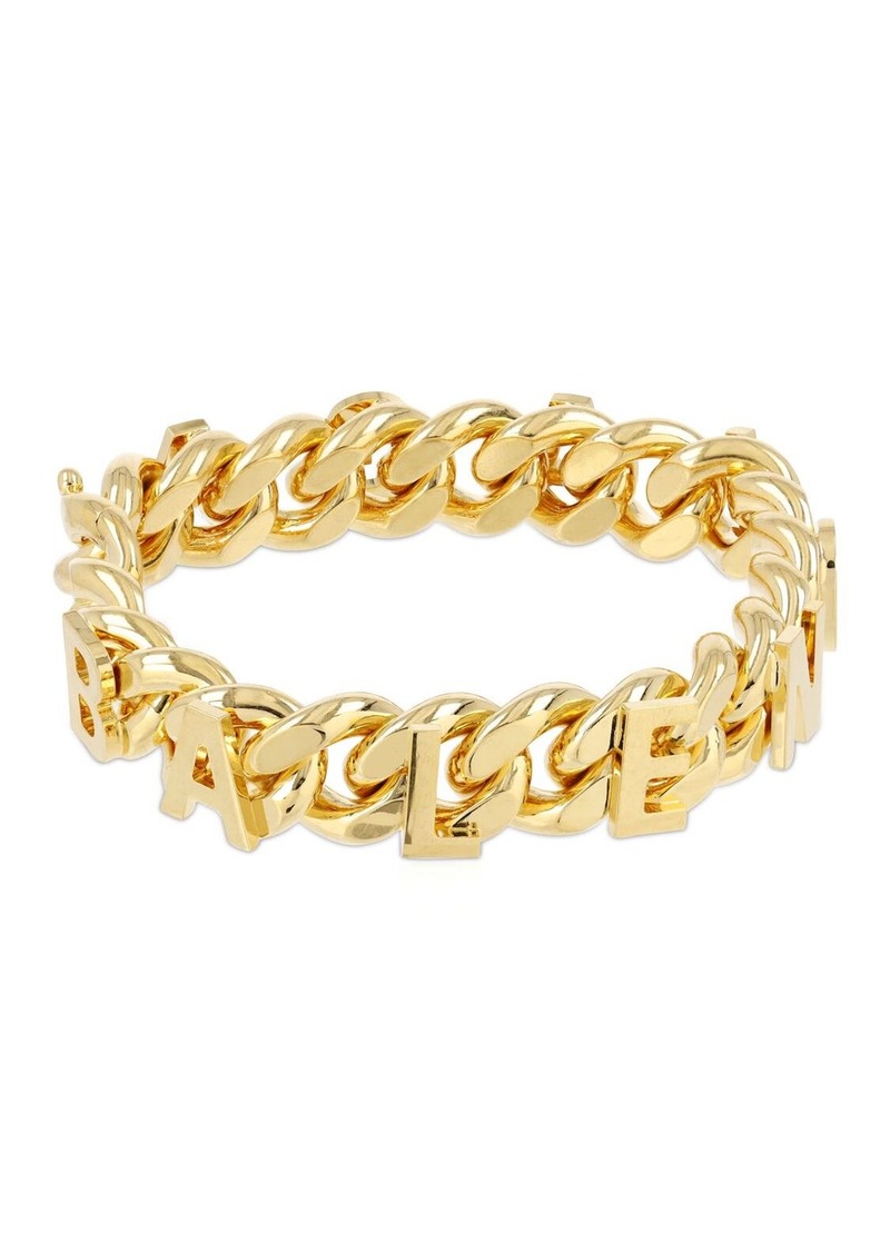 Balenciaga Chain Logo Brass Bracelet
