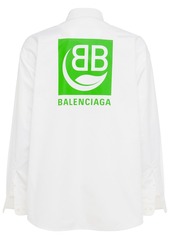 Balenciaga Cocoon Fit Green Logo Cotton Shirt