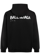 Balenciaga Cotton Hoodie Sweatshirt W/ Logo