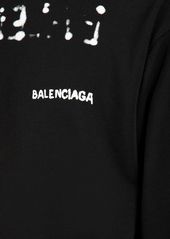 Balenciaga Cotton Hoodie Sweatshirt W/ Logo