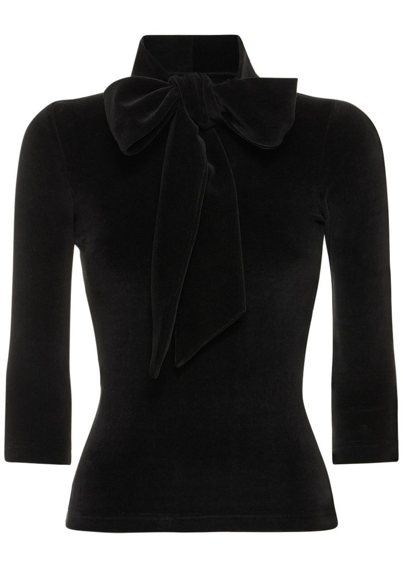 Balenciaga Cotton Velvet Turtleneck W/bow