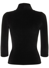 Balenciaga Cotton Velvet Turtleneck W/bow