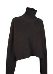 Balenciaga Cropped Cotton Knit Turtleneck
