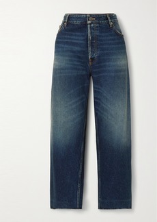 Balenciaga Cropped Distressed High-rise Straight-leg Jeans