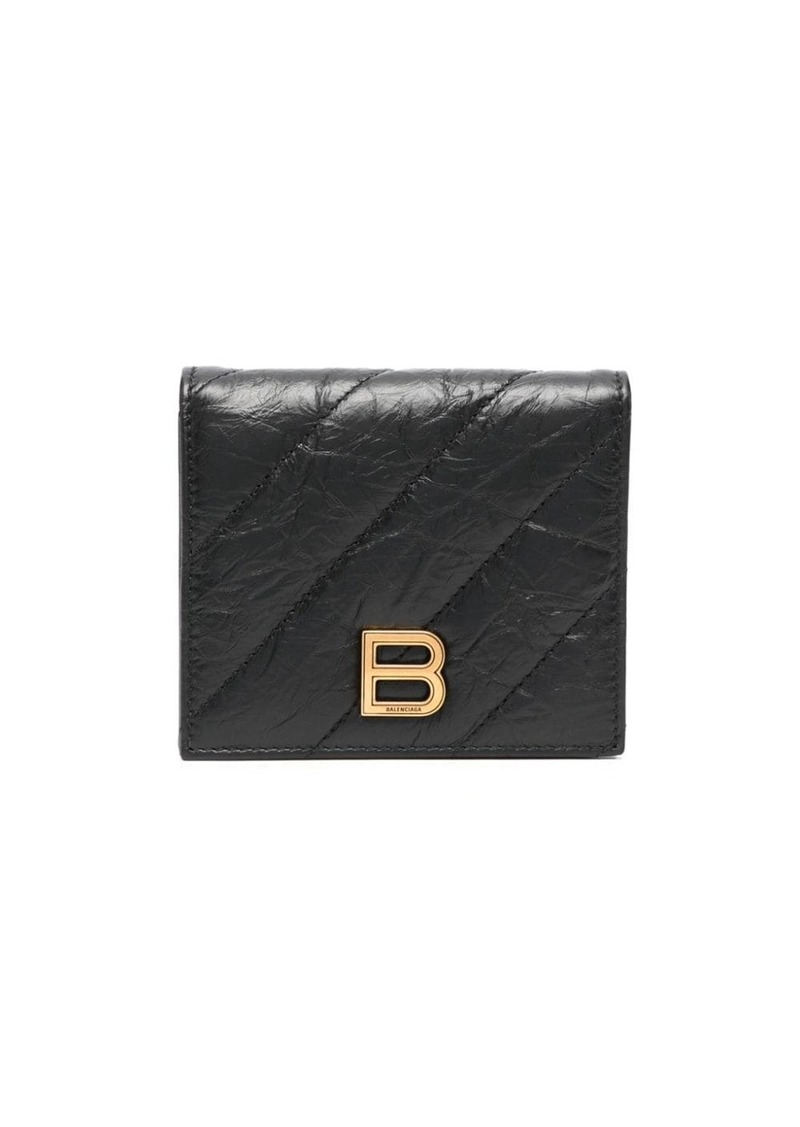 Balenciaga Crush logo-plaque card holder