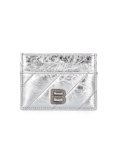 Balenciaga Crush Metallic Leather Card Holder