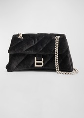 Balenciaga Crush Small Chain Bag Quilted Velvet Jersey