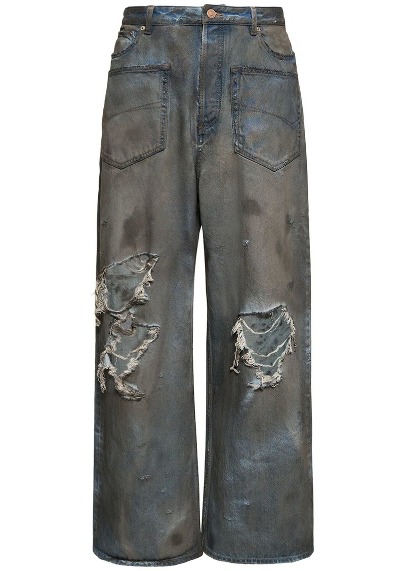 Balenciaga Distressed Baggy Cotton Jeans