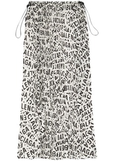 Balenciaga drawstring-waist logo-print skirt