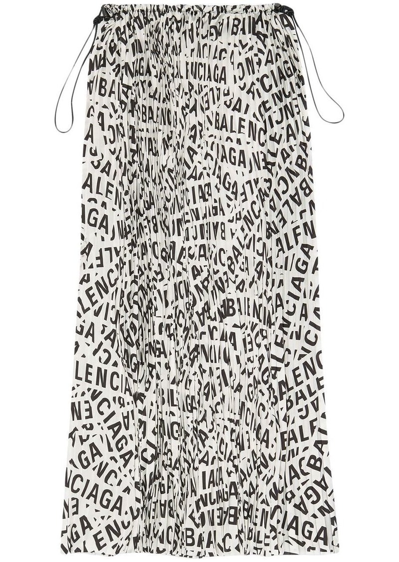Balenciaga drawstring-waist logo-print skirt