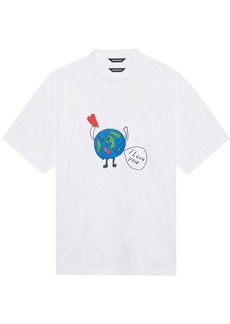 Balenciaga earth-print layered T-shirt