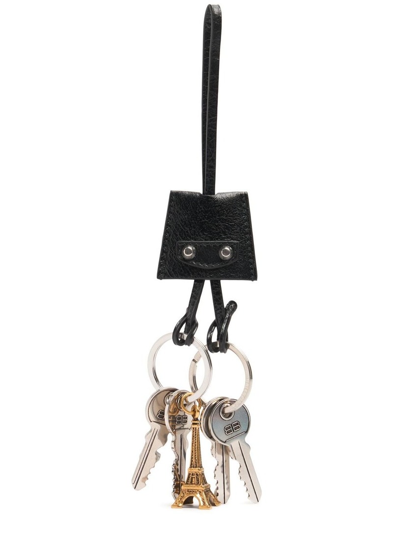 Balenciaga Eiffel Le City Leather Charm Key Holder