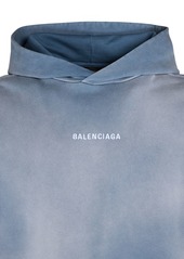 Balenciaga Embroidered Cotton Jersey Hoodie