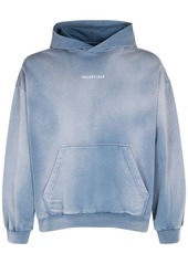 Balenciaga Embroidered Cotton Jersey Hoodie