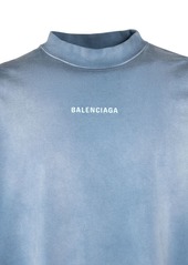 Balenciaga Embroidered Cotton Jersey T-shirt