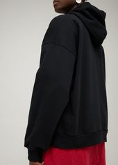 Balenciaga Embroidered Wide Cotton Hoodie
