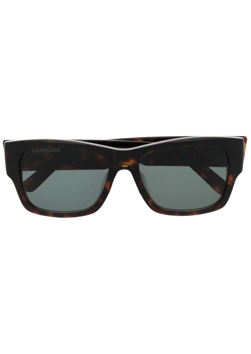 Balenciaga enamelled-logo square-frame sunglasses