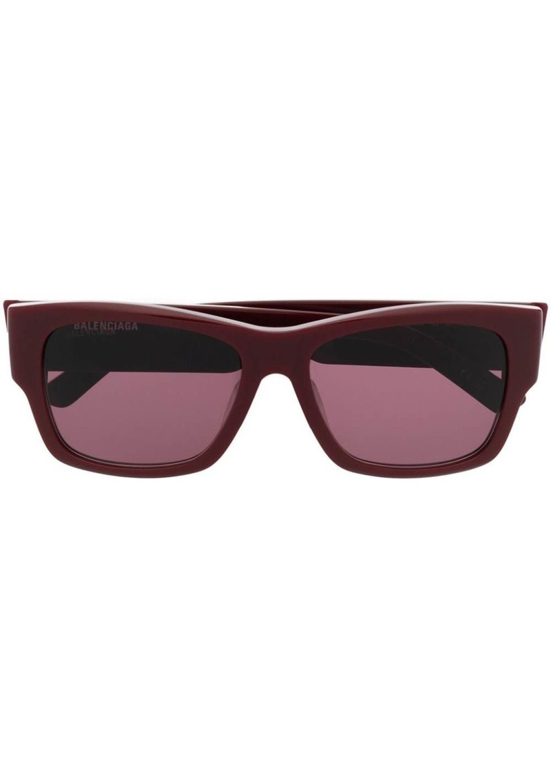 Balenciaga enamelled-logo square-frame sunglasses