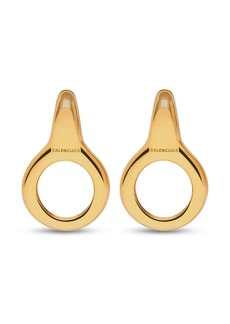 Balenciaga engraved-logo drop earrings