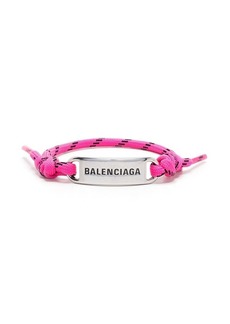 Balenciaga engraved-plate rope bracelet