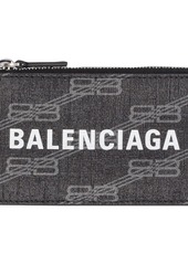 Balenciaga Faux Leather Zip Card Holder W/ Keyring