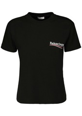 Balenciaga Fitted Political Logo Jersey T-shirt