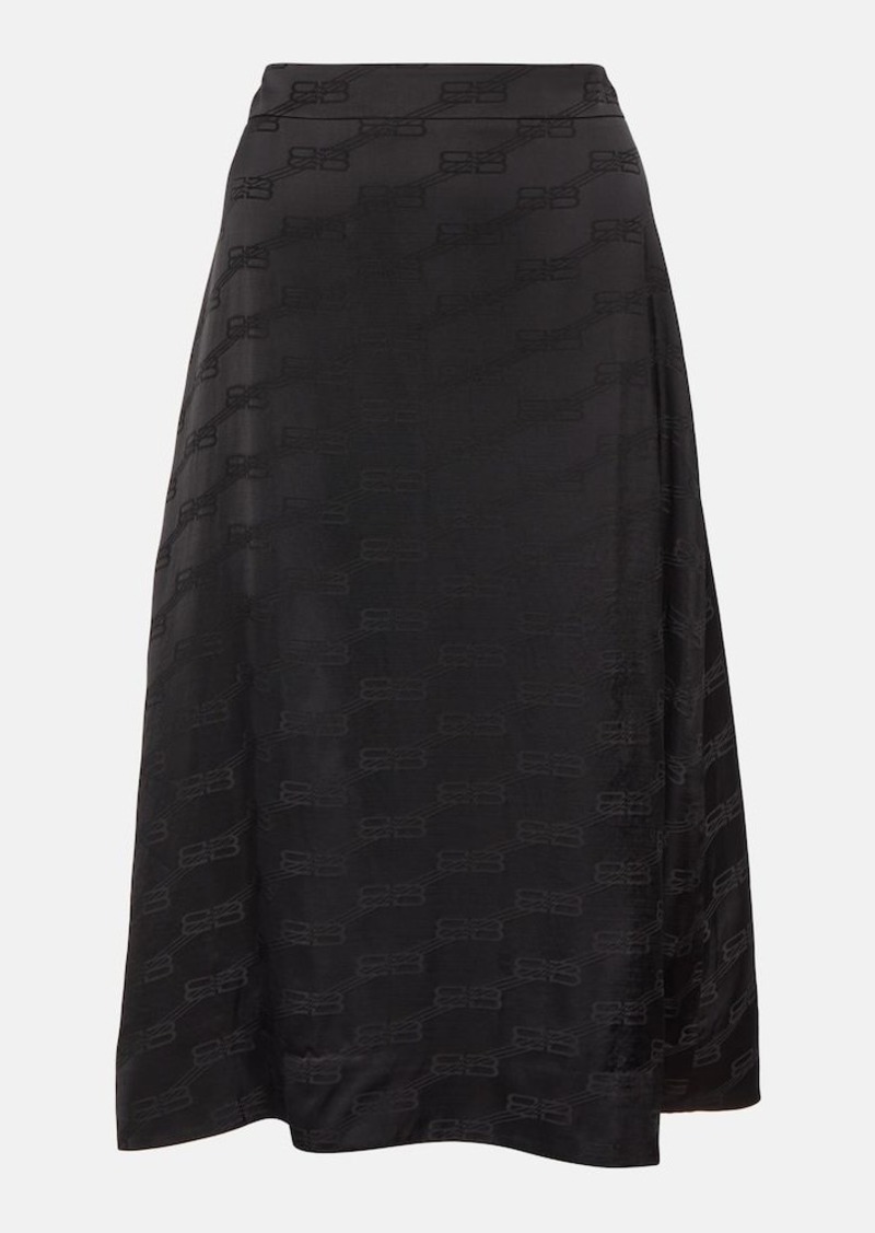 Balenciaga Flocked midi skirt