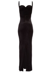 Balenciaga Fluid Velvet Jersey Bustier Long Dress