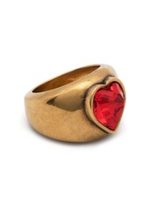 Balenciaga gemstone-embellished heart ring